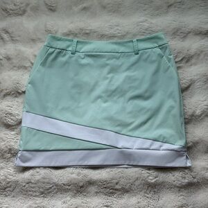 Louis Castel Golf Prep Tennis light Blue Mini Skort -White Athletic Skirt Shorts